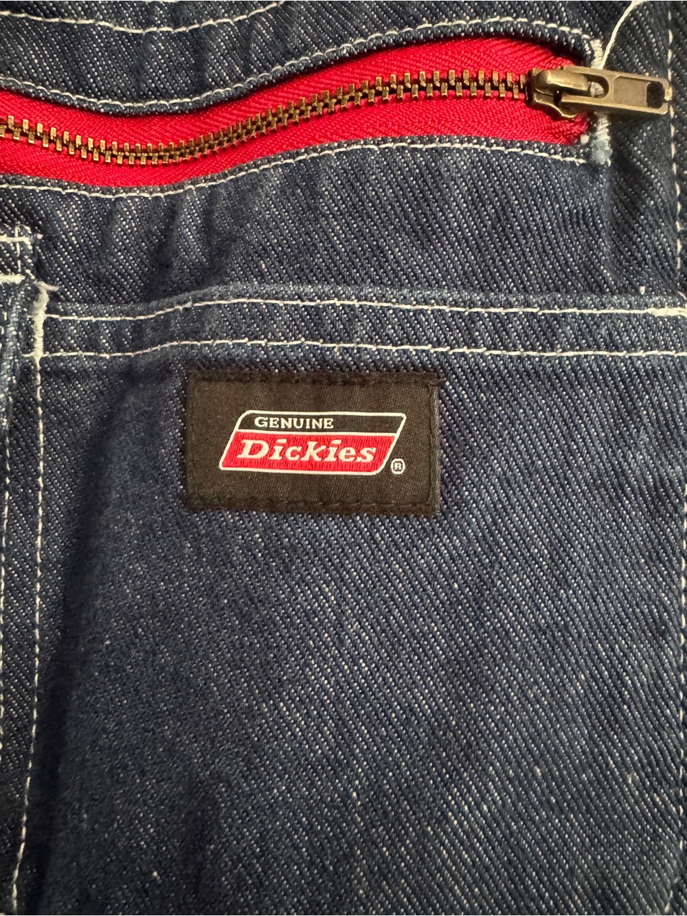 Genuine Dickies Ultra Tough Blue Denim Bib Overalls Men's Medium - Picture 2 of 13